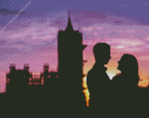 London Couple Silhouette diamond painting