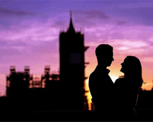 London Couple Silhouette diamond painting