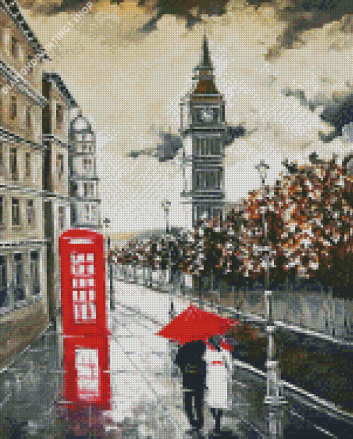 London Couple Walking Art diamond painting