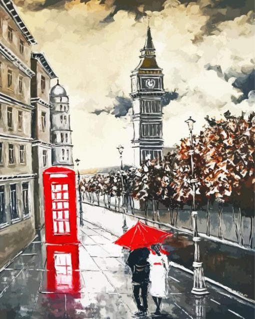 London Couple Walking Art diamond painting