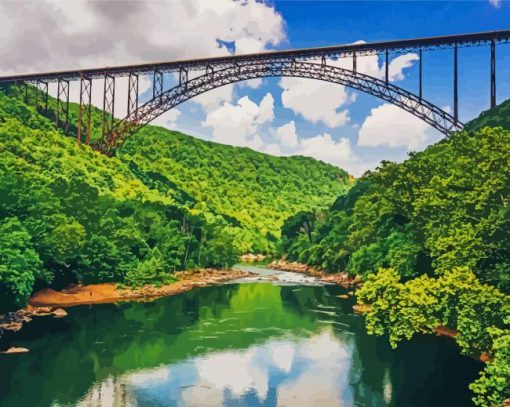 New River Gorge Bridge West Virginia diamond painting