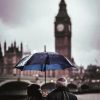 Old London Couple With Umbrella diamond painting