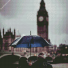 Old London Couple With Umbrella diamond painting