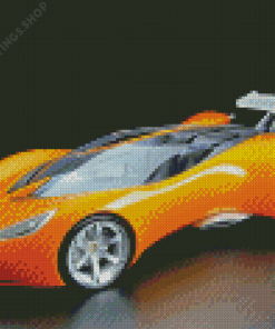 Orange Hot Wheels diamond painting