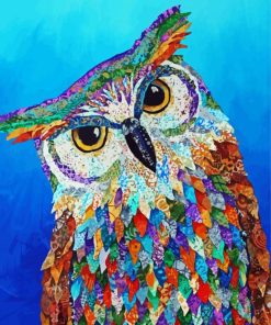 Owl Bird Collage Art diamond painting