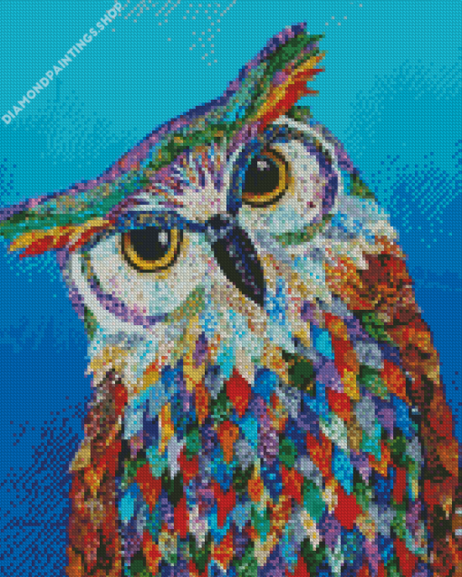 Owl Bird Collage Art diamond painting