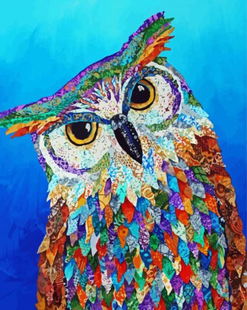 Owl Bird Collage Art diamond painting