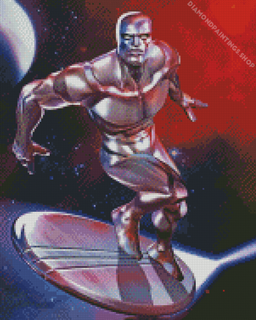 Powerful Silver Surfer diamond painting