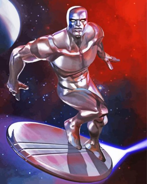 Powerful Silver Surfer diamond painting