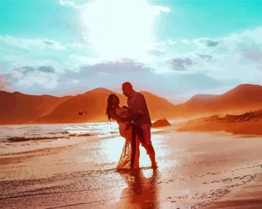 Romantic Couple Dancing On The Beach diamond painting