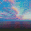 Sea With Purple And Blue Sky diamond painting