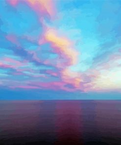 Sea With Purple And Blue Sky diamond painting