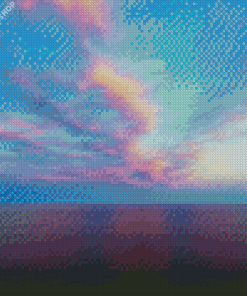 Sea With Purple And Blue Sky diamond painting