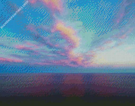 Sea With Purple And Blue Sky diamond painting