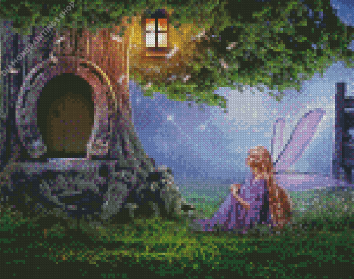 Tree Fairy Houses diamond painting