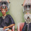 Woman And Dog At The Hair Salon diamond painting