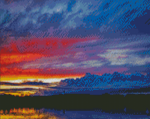 Aesthetic Heber Springs Lake At Sunset diamond painting