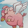 Cartoon Pig With Wings diamond painting