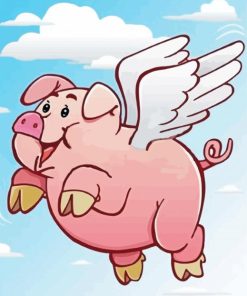 Cartoon Pig With Wings diamond painting