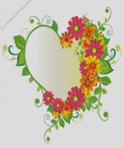 Floral Heart diamond painting