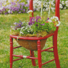 Flowers In Red Chair diamond painting