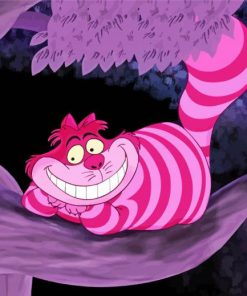 Pink Cheshire Cat diamond painting