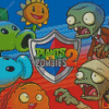 Plants Vs Zombies Video Game Poster diamond painting