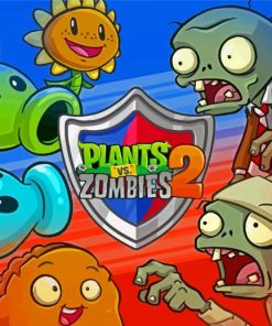 Plants Vs Zombies Video Game Poster diamond painting