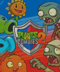 Plants Vs Zombies Video Game Poster diamond painting