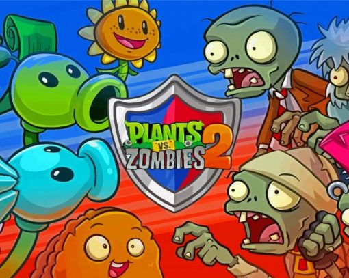 Plants Vs Zombies Video Game Poster diamond painting