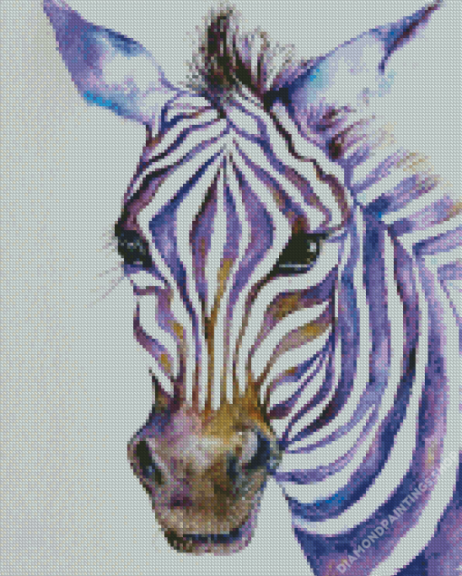 Purple Zebra Head diamond painting