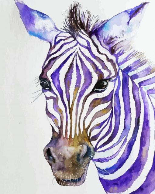 Purple Zebra Head diamond painting