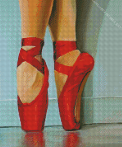 Red Pointe Shoes diamond painting