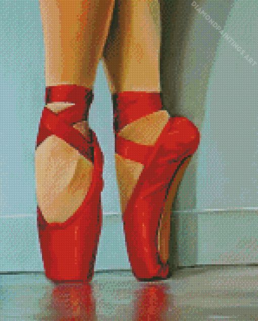 Red Pointe Shoes diamond painting