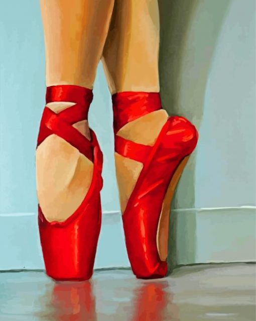 Red Pointe Shoes diamond painting