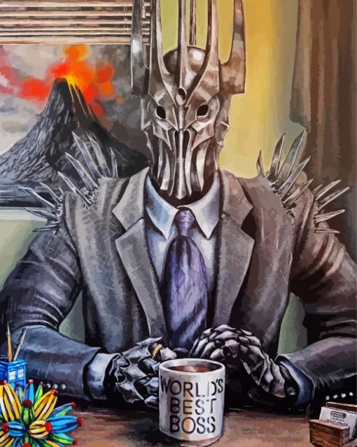 Sauron Drinking Coffee diamond painting