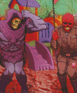 Skeletor And Red Skull diamond painting