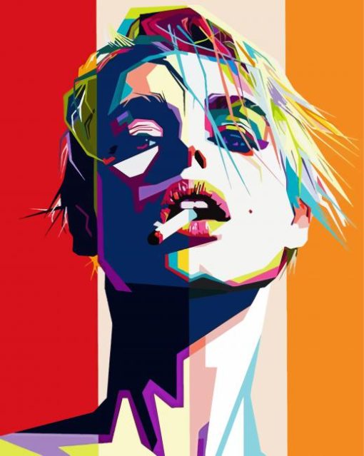 Smoking Woman Pop Art diamond painting