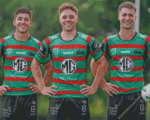 South Sydney Rabbitohs Rugby Players diamond painting