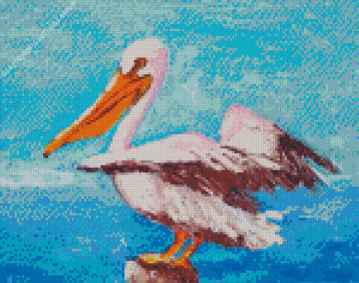 Abstract Pelican Bird diamond painting