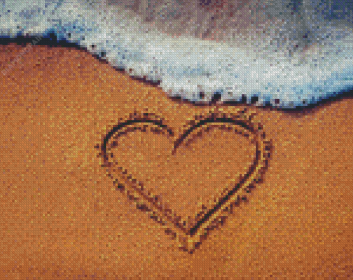 Aesthetic Beach Heart diamond painting