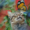 Aesthetic Butterfly On Cat diamond painting