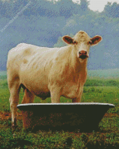 Aesthetic Cow In A Tub diamond painting