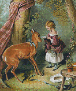 Aesthetic Deer Feeding diamond painting