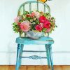 Aesthetic Flowers On Chair diamond painting