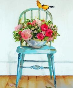 Aesthetic Flowers On Chair diamond painting