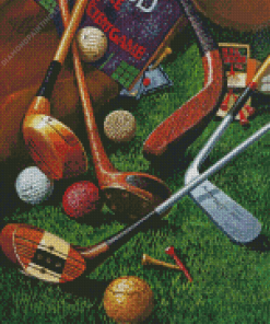 Aesthetic Golf Bag Art Illustration diamond painting
