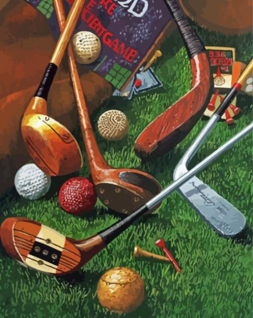 Aesthetic Golf Bag Art Illustration diamond painting