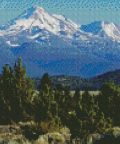 Aesthetic Mt Shasta diamond painting
