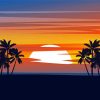 Aesthetic Sunset Palm Tree diamond painting